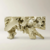 Resin Console Table with Cast Root Design and Gold Leaf Finish