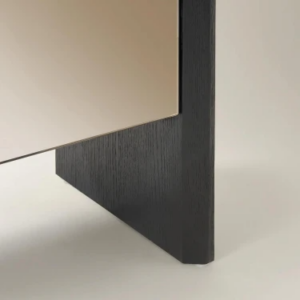 Bookcase with Mirrored Doors and Open Display Shelves
