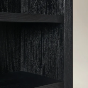 Bookcase with Mirrored Doors and Open Display Shelves