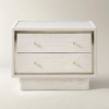 Two Drawer Nightstand with Pearl Lacquer Top and Soft Close Drawers