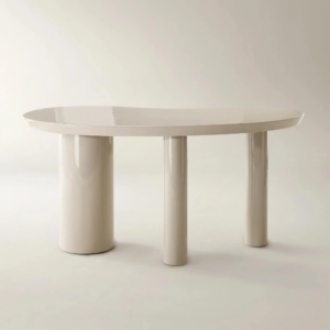 Office Desk with Lacquer Finish and Engineered Wood Frame