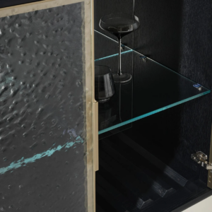 Two Door Buffet Cabinet with LED Lighting and Glass Shelves