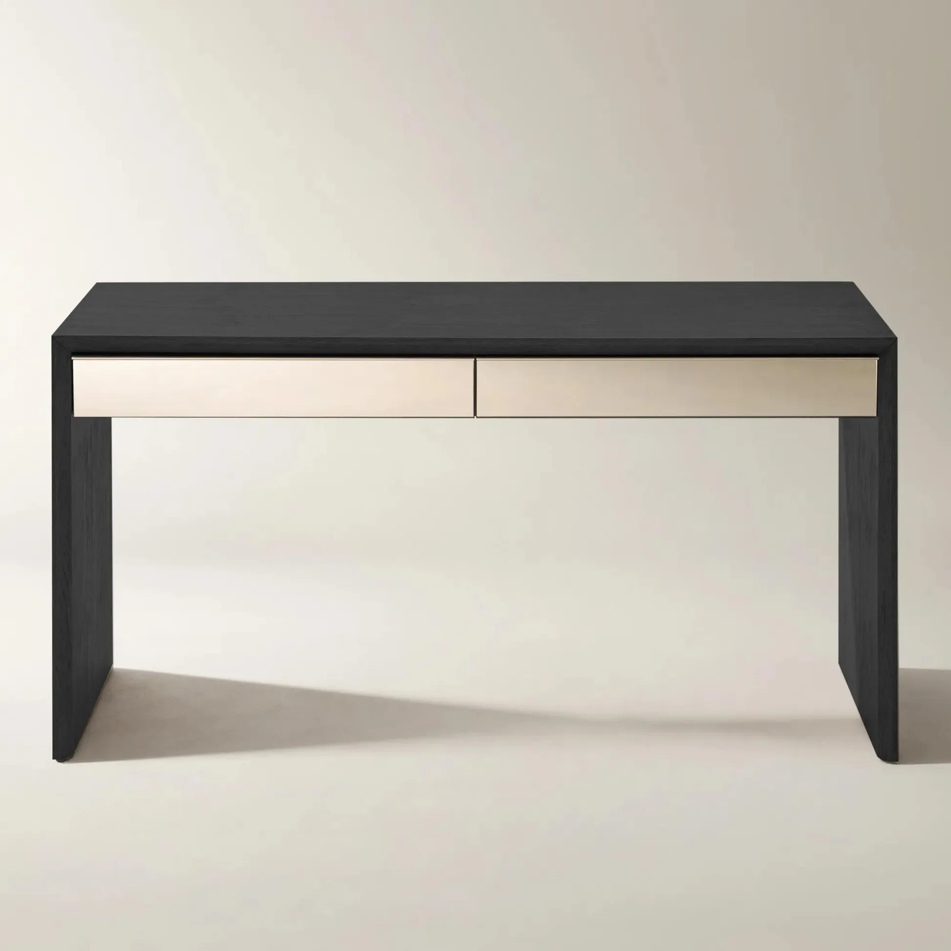 Desk with Mirrored Drawer Fronts and Soft Close Storage
