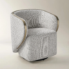 Boucle Swivel Chair with Water Repellent Upholstery