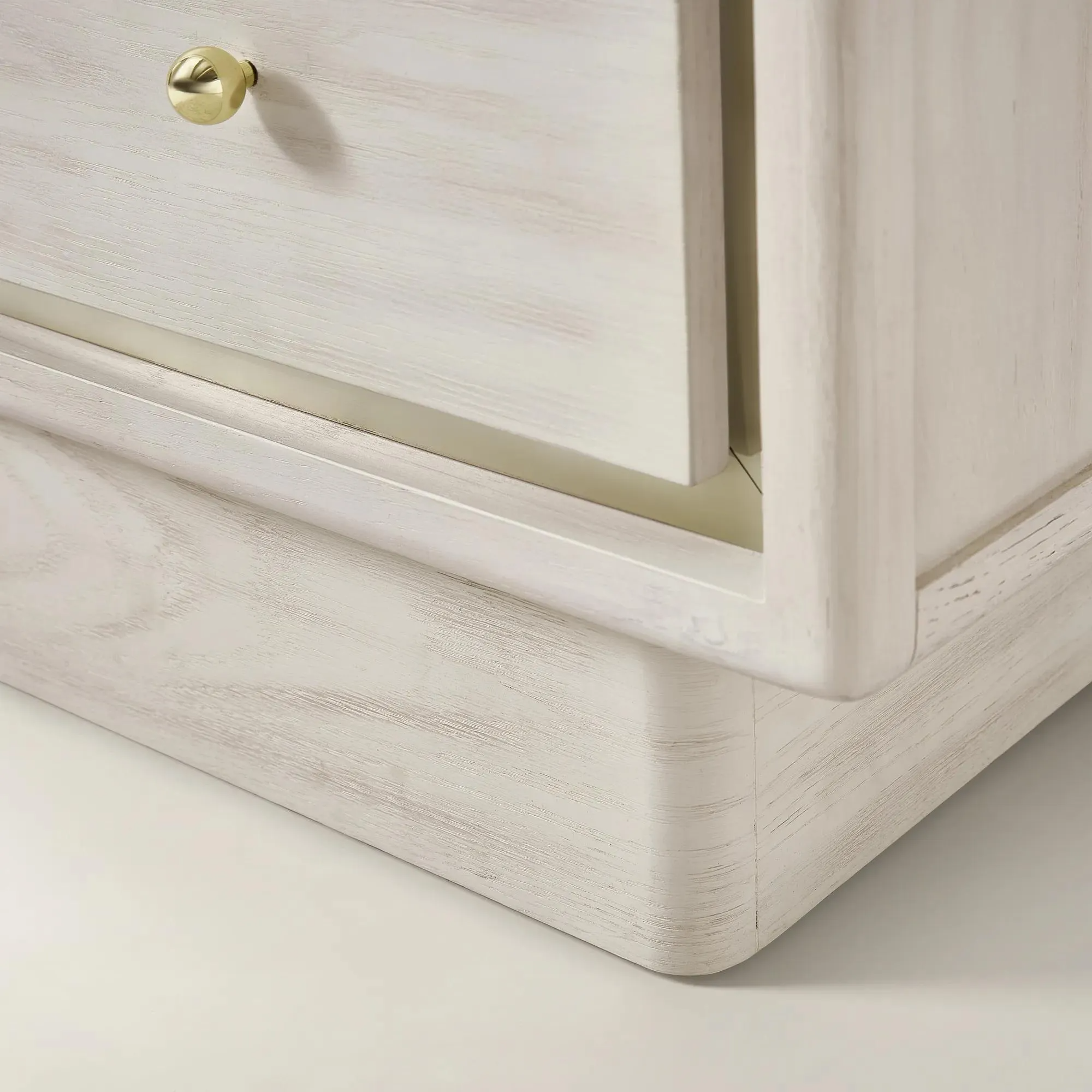 Two Drawer Nightstand with Pearl Lacquer Top and Soft Close Drawers