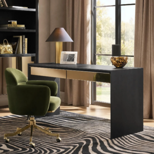 Desk with Mirrored Drawer Fronts and Soft Close Storage