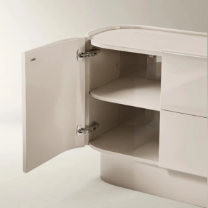 Buffet Cabinet with Glass Top and Soft Close Storage
