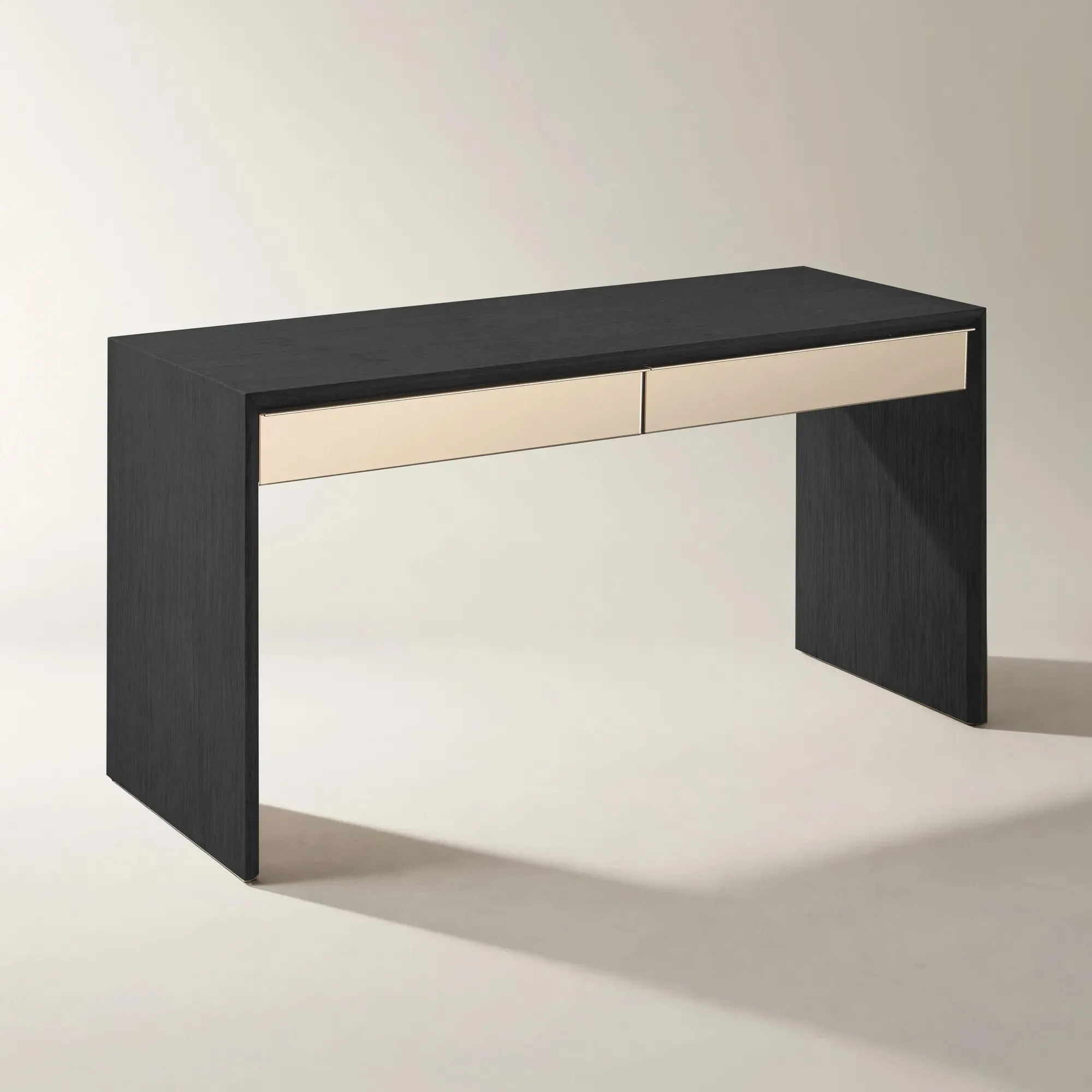 Desk with Mirrored Drawer Fronts and Soft Close Storage