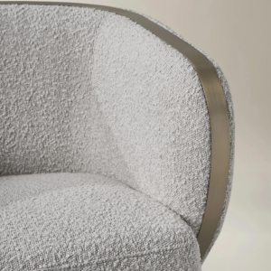 Boucle Swivel Chair with Water Repellent Upholstery