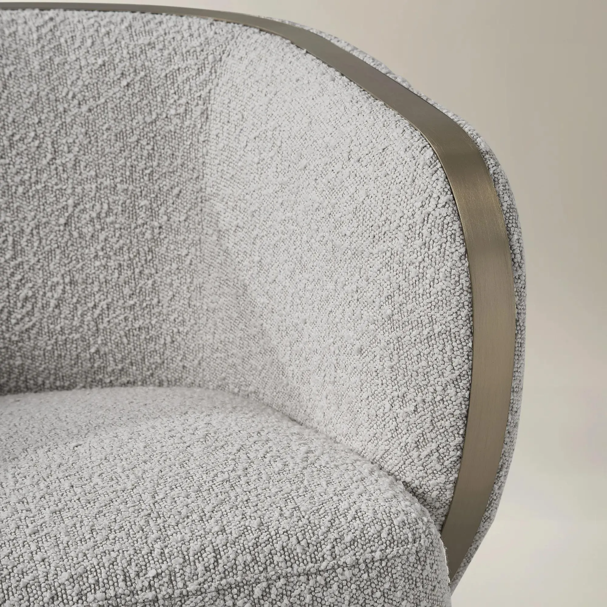 Boucle Swivel Chair with Water Repellent Upholstery