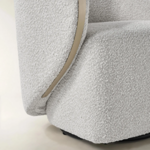Boucle Swivel Chair with Water Repellent Upholstery