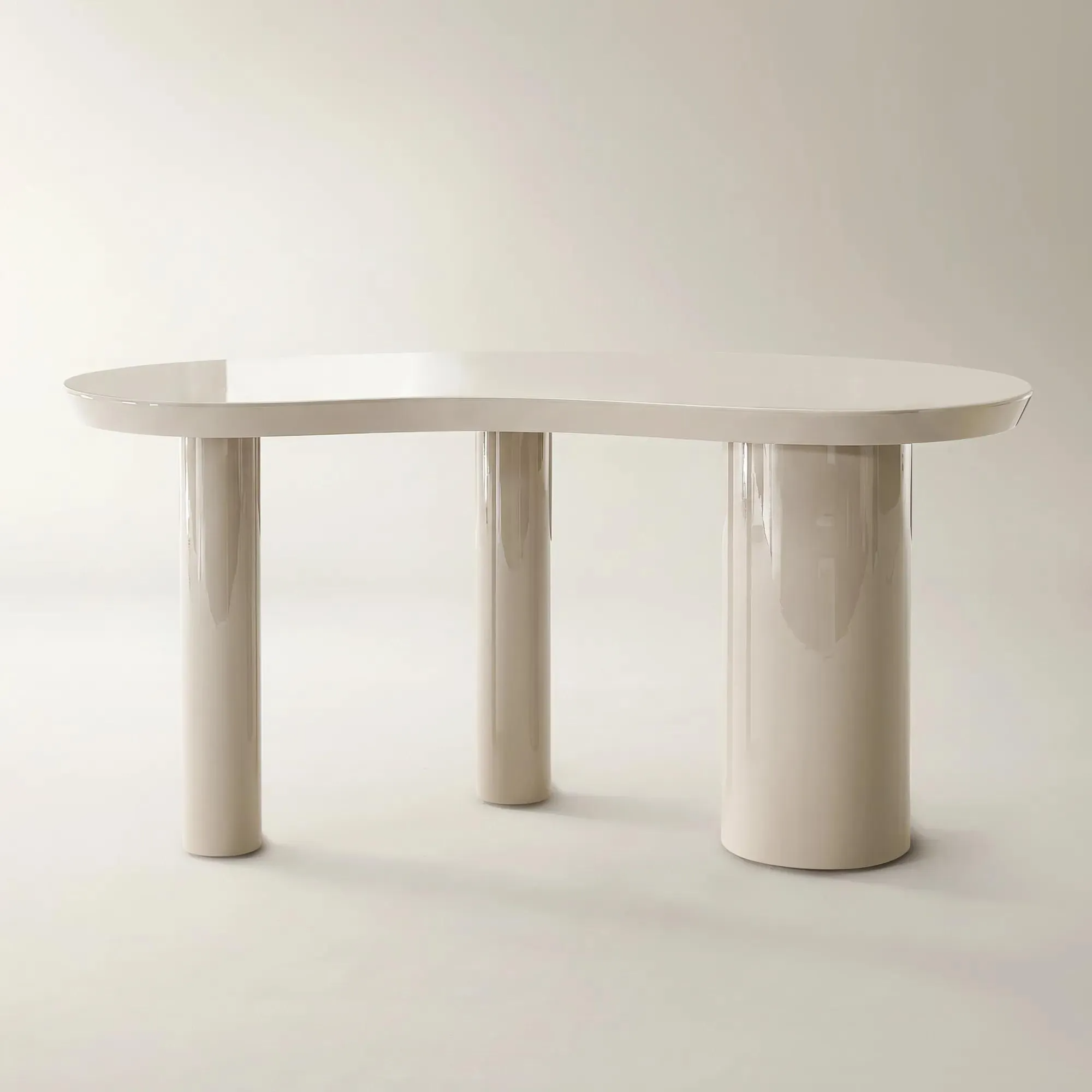 Office Desk with Lacquer Finish and Engineered Wood Frame