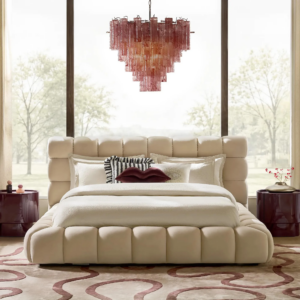 Tufted Upholstered Platform Bed with Velvet Finish