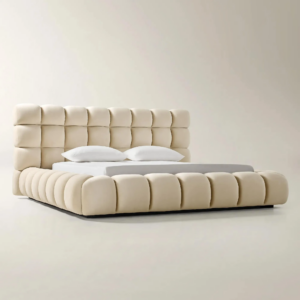 Tufted Upholstered Platform Bed with Velvet Finish