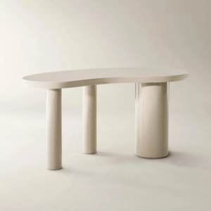 Office Desk with Lacquer Finish and Engineered Wood Frame