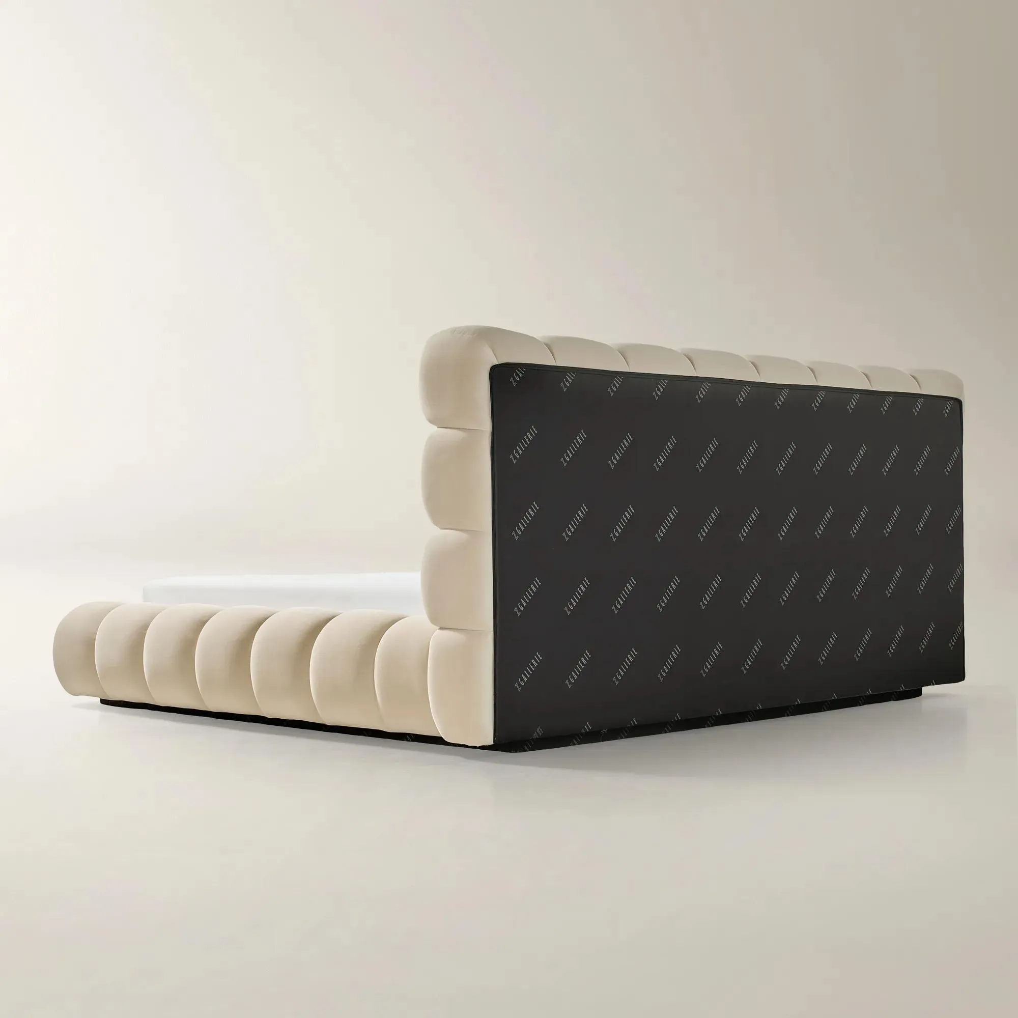 Tufted Upholstered Platform Bed with Velvet Finish