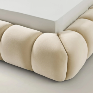 Tufted Upholstered Platform Bed with Velvet Finish