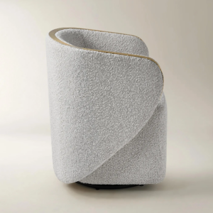 Boucle Swivel Chair with Water Repellent Upholstery