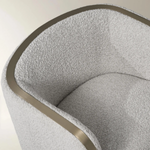 Boucle Swivel Chair with Water Repellent Upholstery