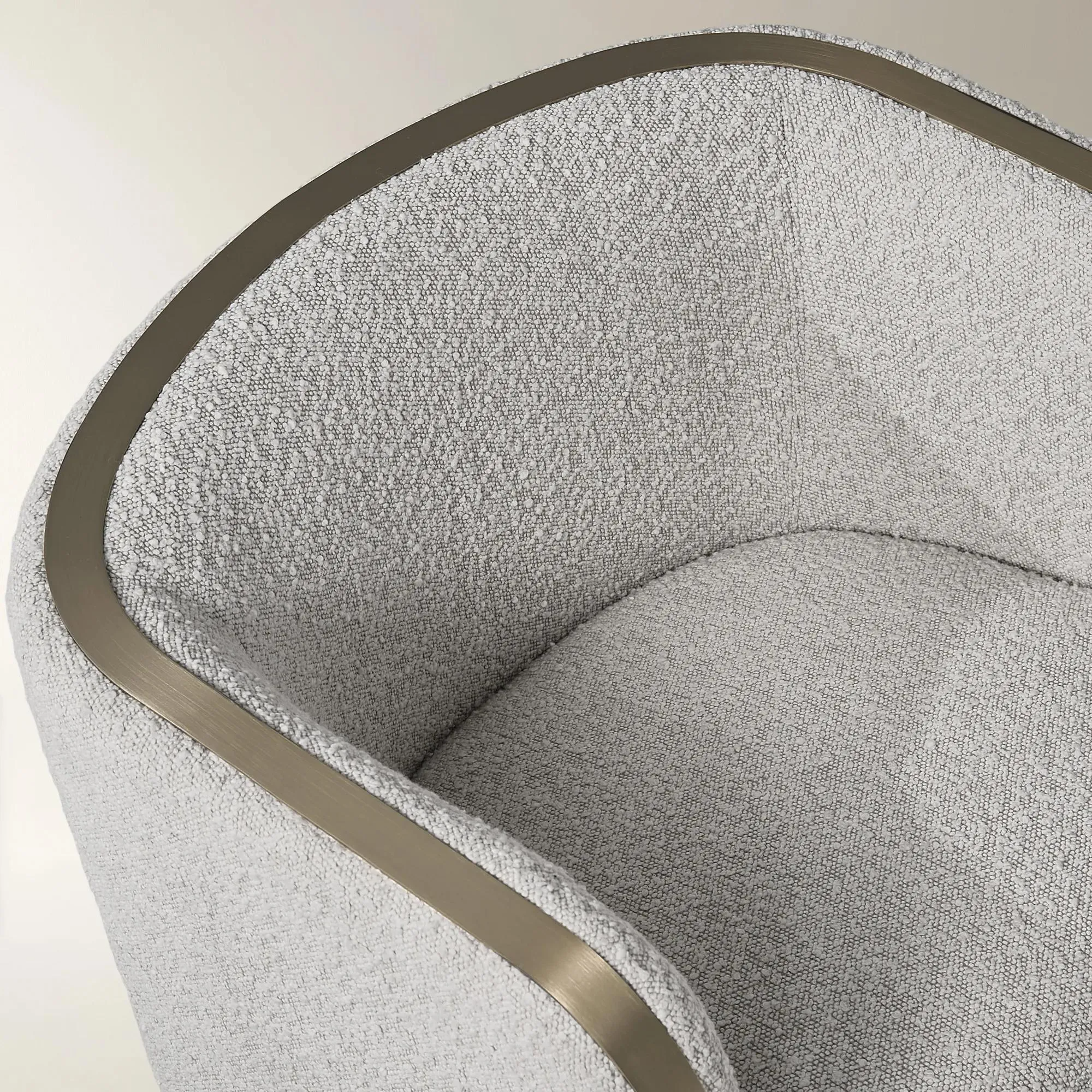 Boucle Swivel Chair with Water Repellent Upholstery