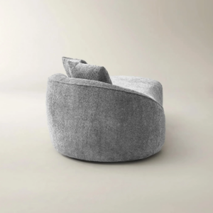 Chenille Chaise Lounge with Foam Cushions and Wood Frame