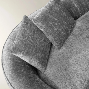 Chenille Chaise Lounge with Foam Cushions and Wood Frame