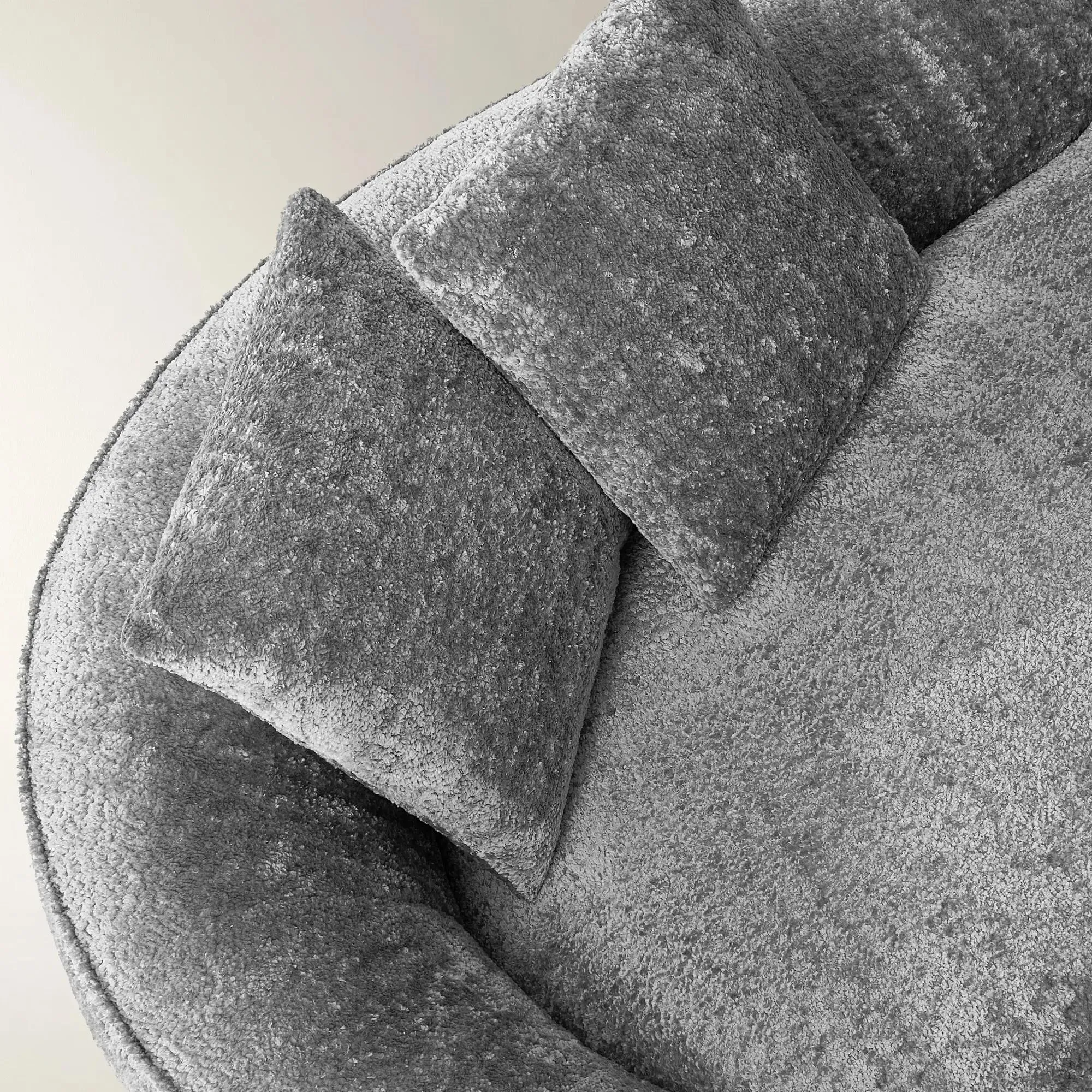 Chenille Chaise Lounge with Foam Cushions and Wood Frame