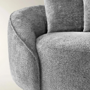 Chenille Chaise Lounge with Foam Cushions and Wood Frame