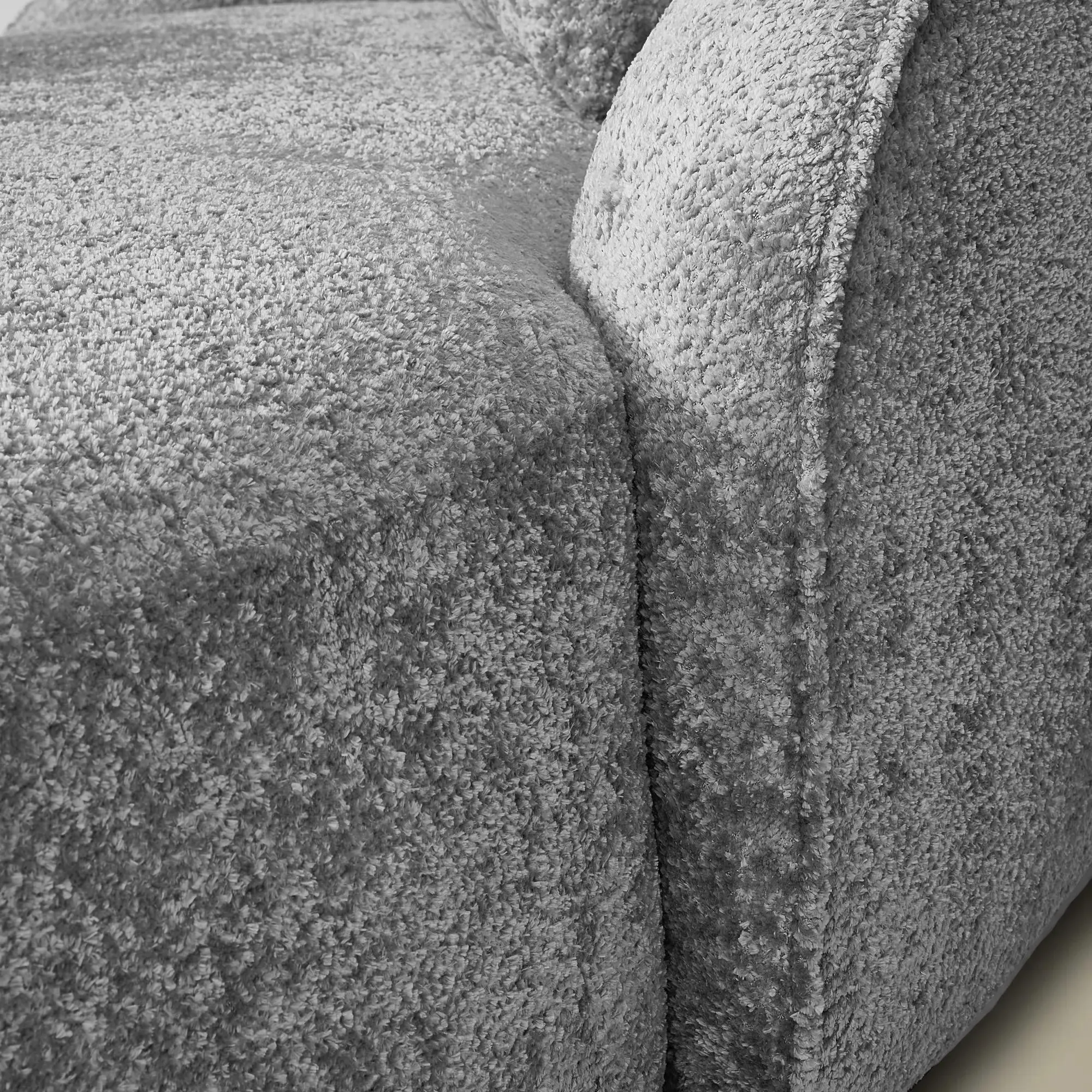 Chenille Chaise Lounge with Foam Cushions and Wood Frame