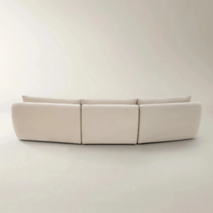 Curved Velvet Sectional Sofa with Feather Blend Cushions