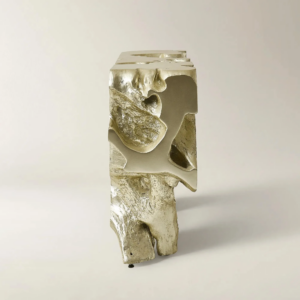 Resin Console Table with Cast Root Design and Gold Leaf Finish