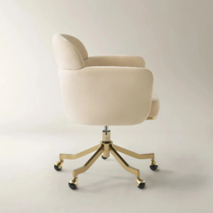 Desk Swivel Chair with Velvet Upholstery and Adjustable Height