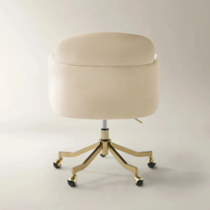 Desk Swivel Chair with Velvet Upholstery and Adjustable Height