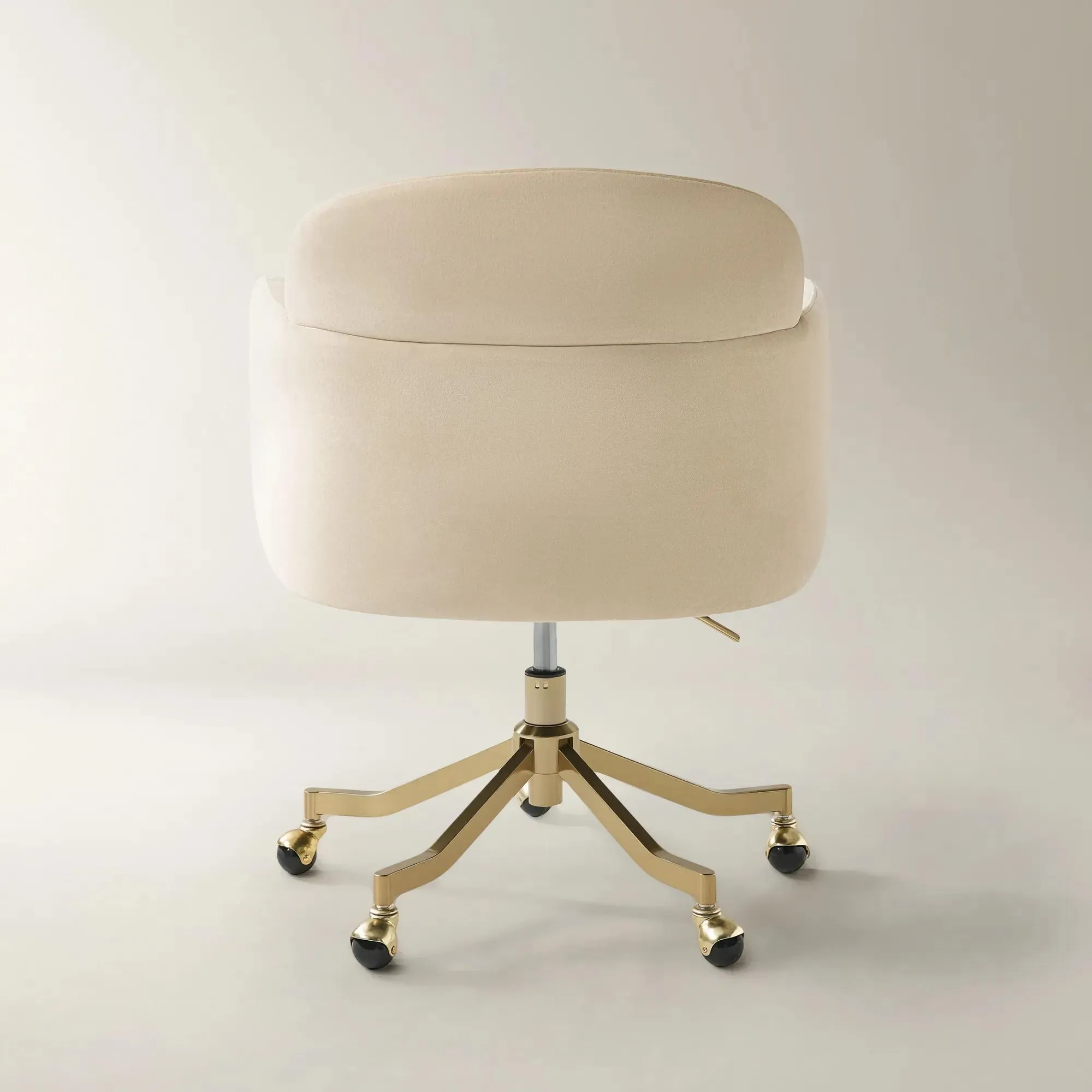 Desk Swivel Chair with Velvet Upholstery and Adjustable Height