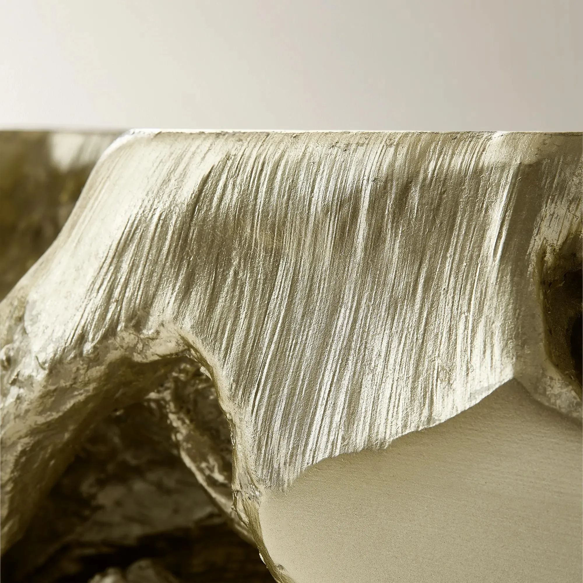 Resin Console Table with Cast Root Design and Gold Leaf Finish