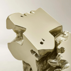 Resin Console Table with Cast Root Design and Gold Leaf Finish