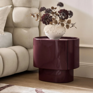 One Drawer Nightstand with Glass Top and Soft Close Drawer