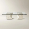 Dining Table with Tempered Glass Top and Mactan Stone Base