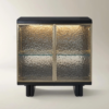 Two Door Buffet Cabinet with LED Lighting and Glass Shelves