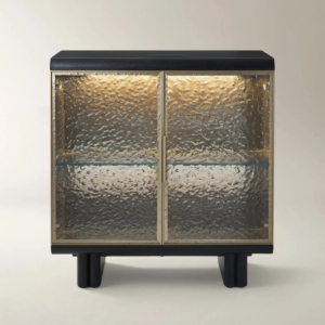 Two Door Buffet Cabinet with LED Lighting and Glass Shelves