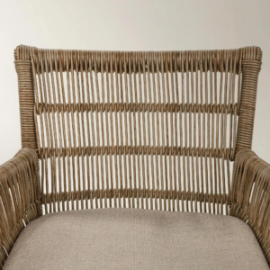 Outdoor Counter Stool with Teak Frame and Rope Backrest