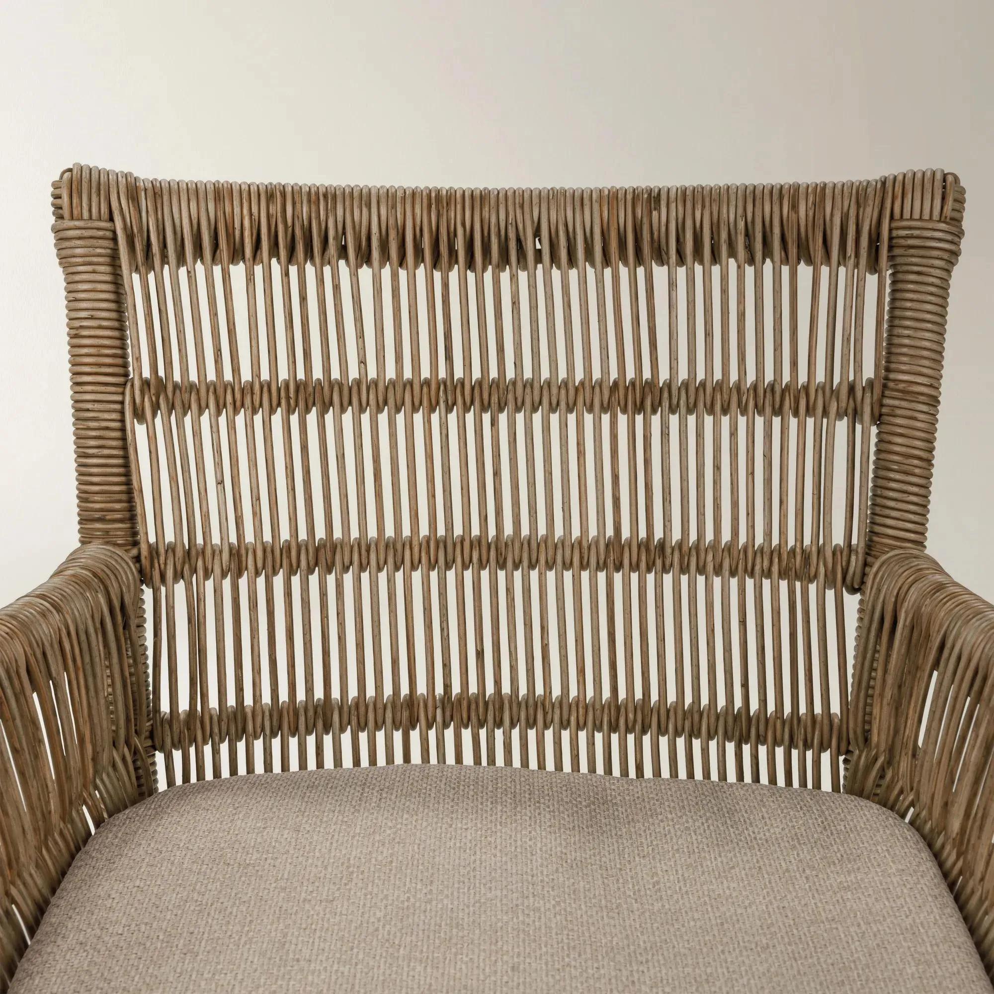 Outdoor Counter Stool with Teak Frame and Rope Backrest
