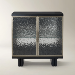 Two Door Buffet Cabinet with LED Lighting and Glass Shelves