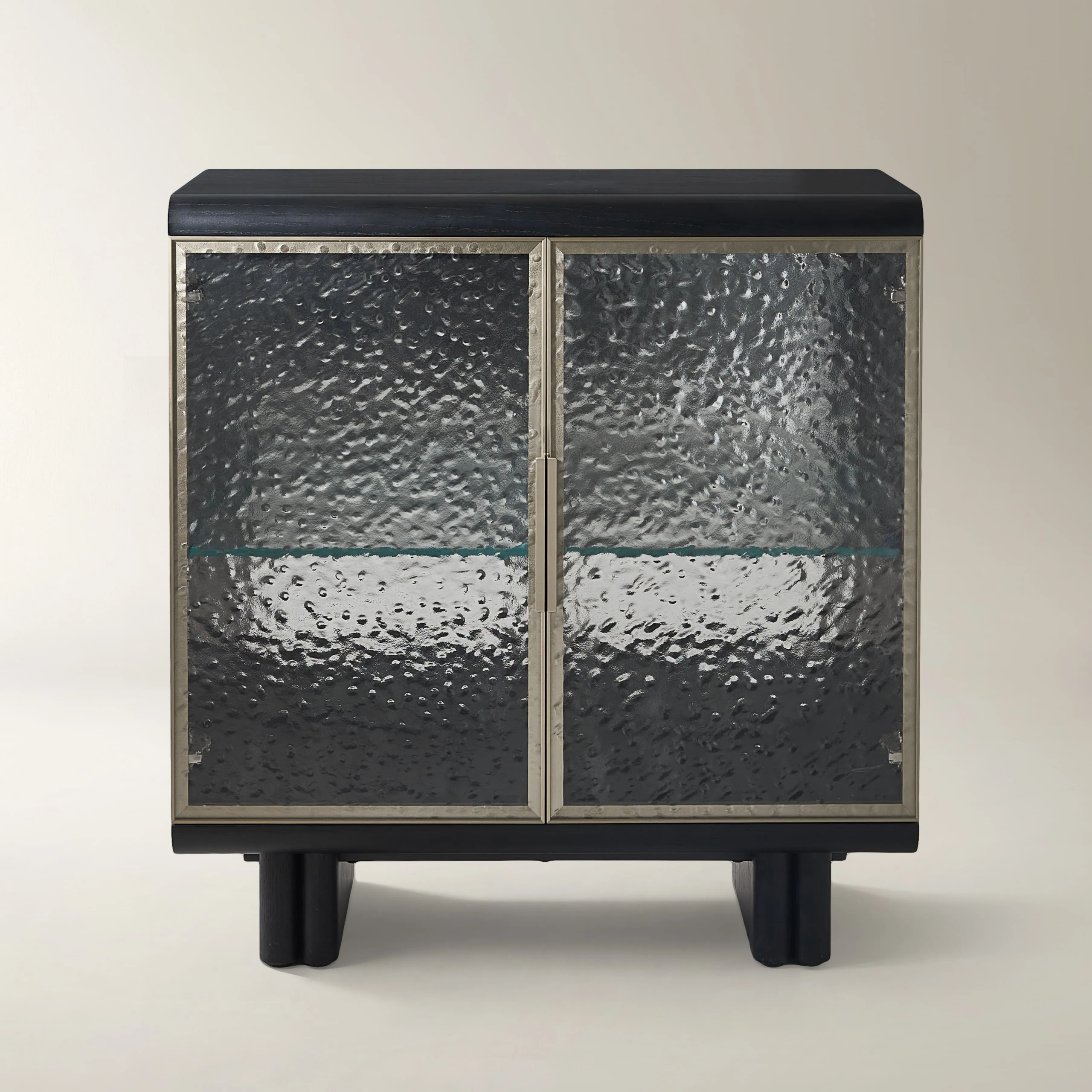 Two Door Buffet Cabinet with LED Lighting and Glass Shelves